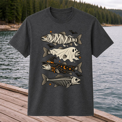 Halloween Costume Fish Spooky Fishing Graphic T-Shirt