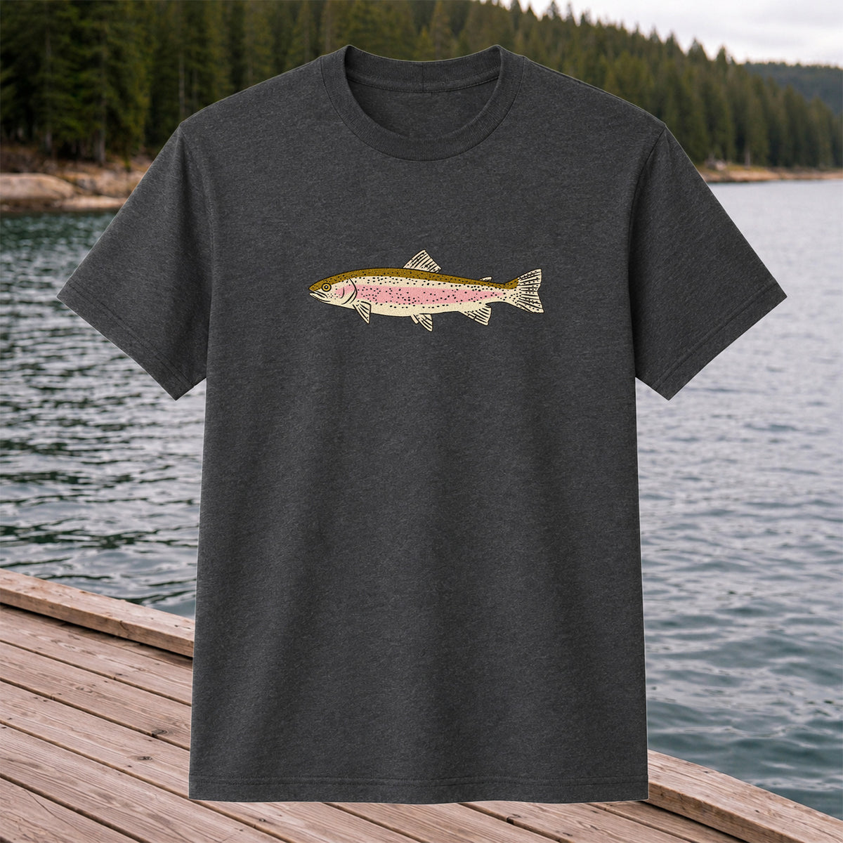 Rainbow Trout Freshwater Fishing Graphic T-Shirt