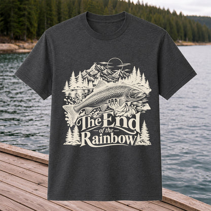 The End of the Rainbow Trout and Mountain Fishing Graphic T-Shirt