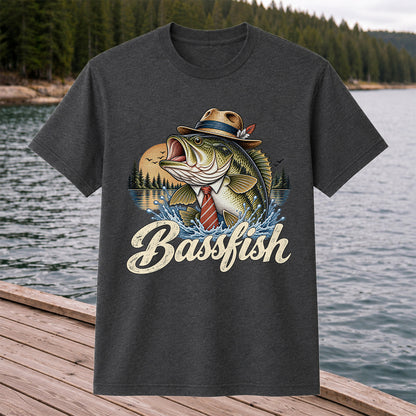 Cowboy Hat Bass Fishing Graphic T-Shirt