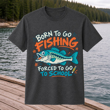 Funny Fish Fishing Graphic T-Shirt for Back to School