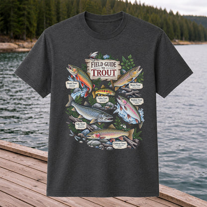 Field Guide to Trout Vintage Freshwater Fishing Graphic T-Shirt