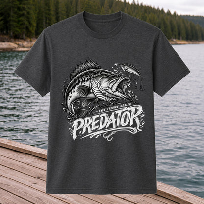 Predator Bass Fishing Design Largemouth Bass Graphic T-Shirt