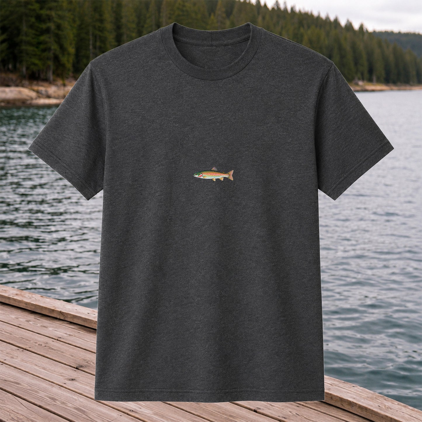 Tiny Rainbow Trout Minimalist Fishing Graphic T-Shirt