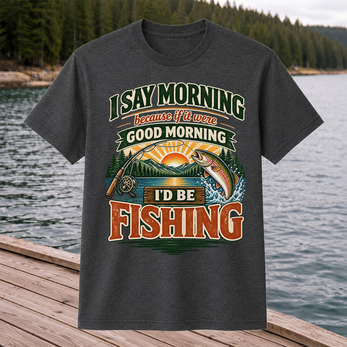 I Say Morning Because If It Were Good Morning I'd Be Fishing Rainbow Trout T-Shirt