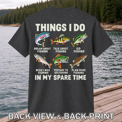 Colorful Fish Fishing Hobby Graphic T-Shirt | Back Print