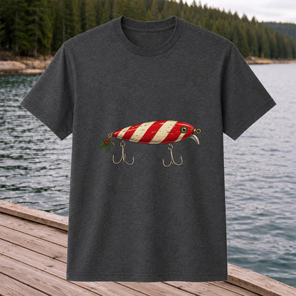 Vintage Red and Cream Fishing Lure Graphic T-Shirt