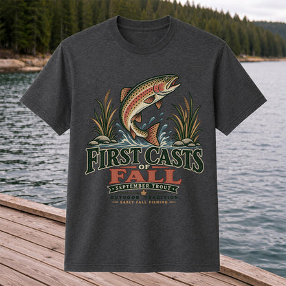 First Casts of Fall September Trout Fishing Graphic T-Shirt