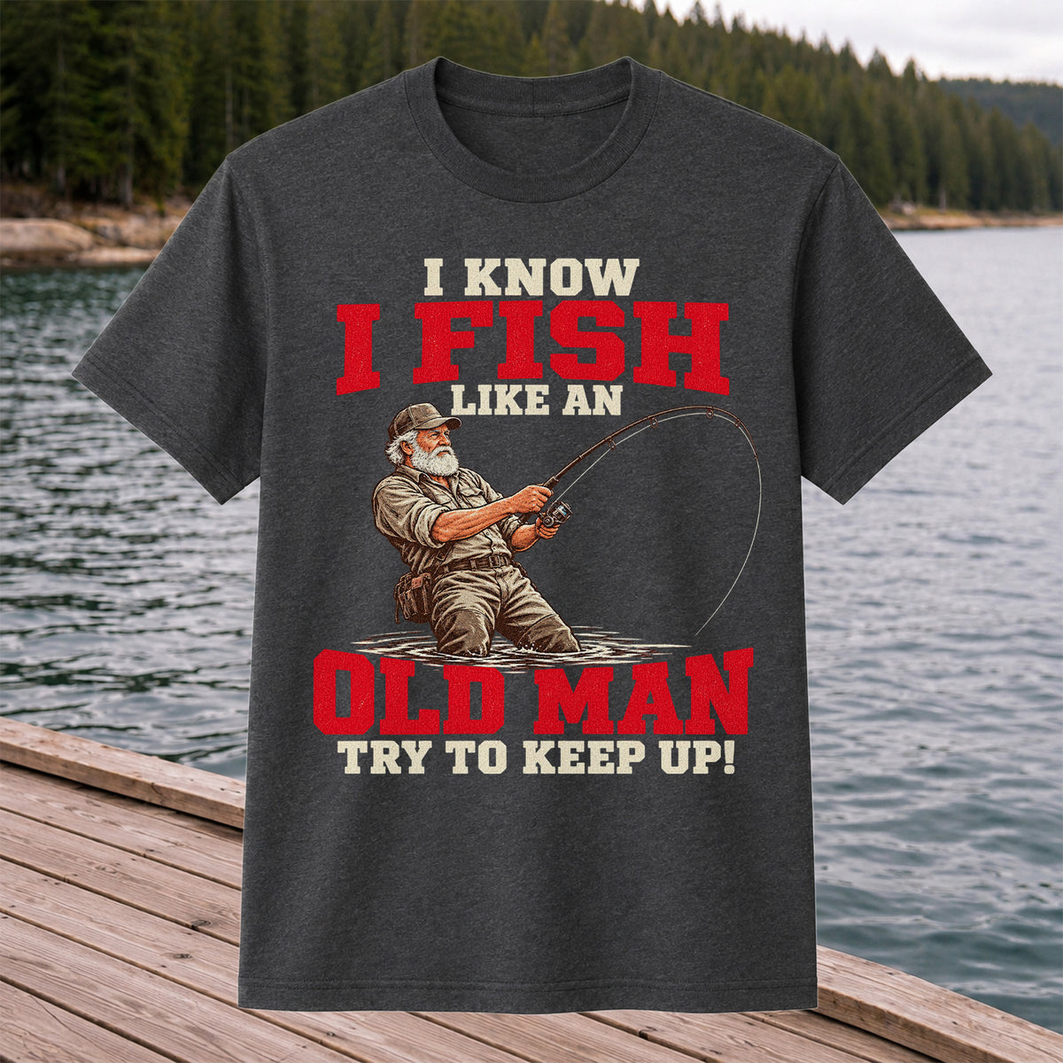 Vintage Angler Fly Fishing Graphic T-Shirt