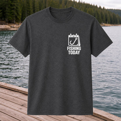 Fishing Today Calendar and Hook Minimalist Graphic T-Shirt