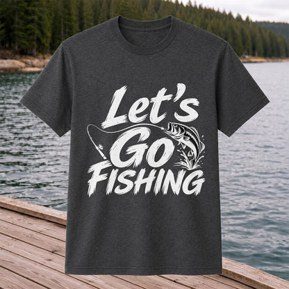 Let's Go Fishing with Jumping Bass Graphic T-Shirt