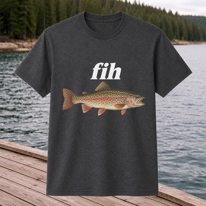 Fih Rainbow Trout Minimalist Fishing Graphic T-Shirt