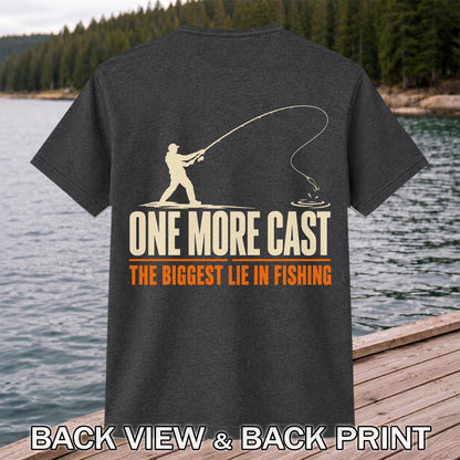 Fishing Angler Silhouette Graphic T-Shirt | Back Print