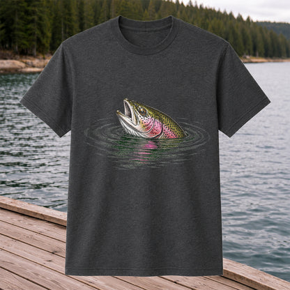 Rainbow Trout Fishing T-Shirt, Fly Fishing Tee for Anglers