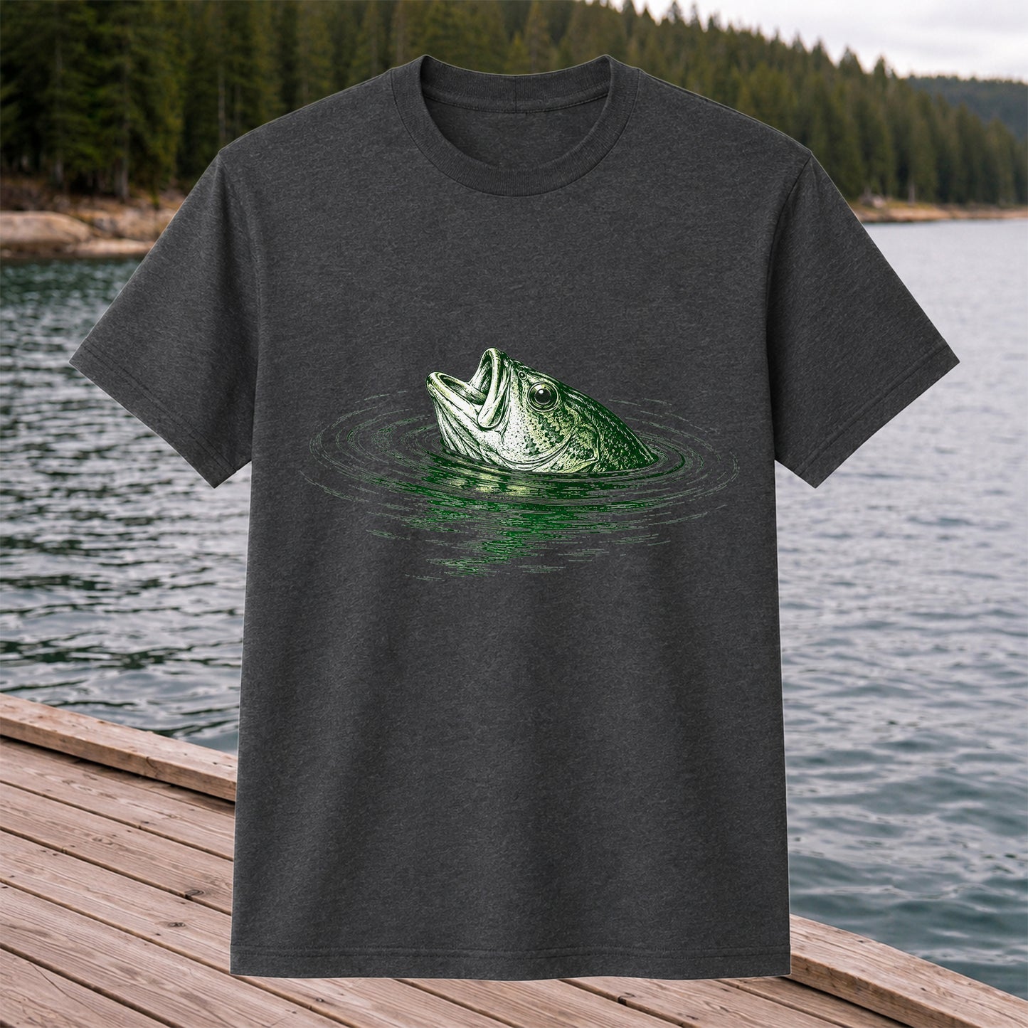 Bass Fishing T-Shirt, Vintage Largemouth Bass Graphic Tee for Anglers