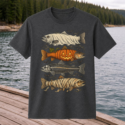 Vintage Halloween Fishing Shirt, Halloween Trout T-Shirt