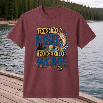 Rainbow Trout Lake Sunset Fishing Graphic T-Shirt