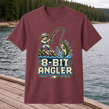 8-Bit Angler Pixel Art Bass Fishing Graphic T-Shirt