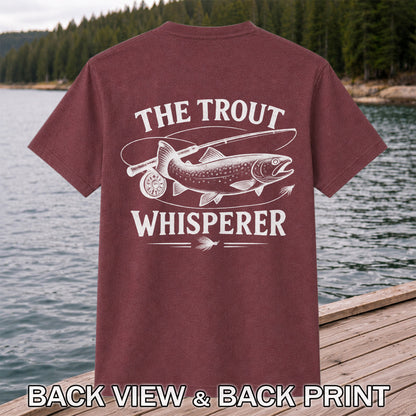 The Trout Whisperer Fly Fishing Graphic T-Shirt | Back Print