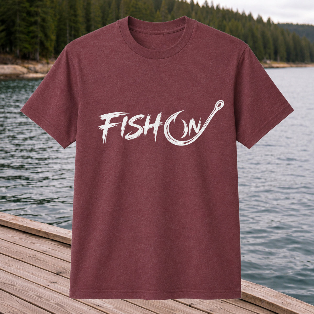 Fish On Fishing Hook Graphic T-Shirt