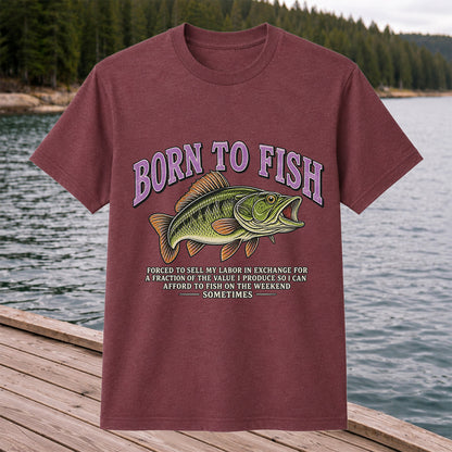 Born to Fish Funny Bass Fishing Graphic T-Shirt