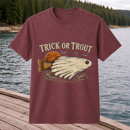 Trick or Trout Halloween Fishing T Shirt