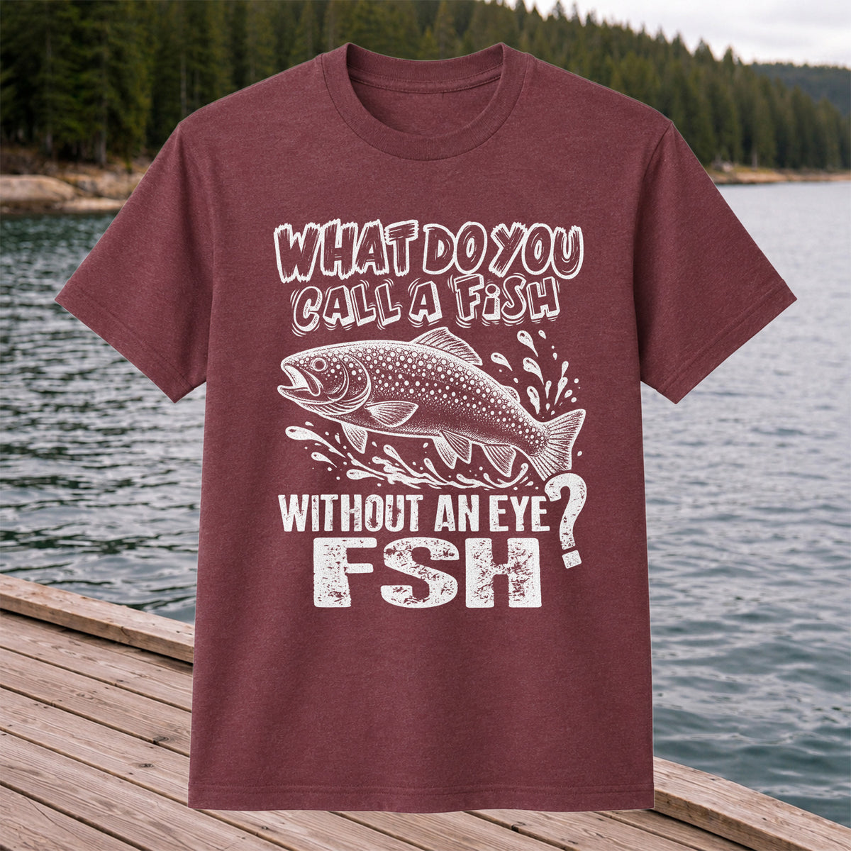 What Do You Call a Fish Without an Eye FSH Funny Fishing T-Shirt