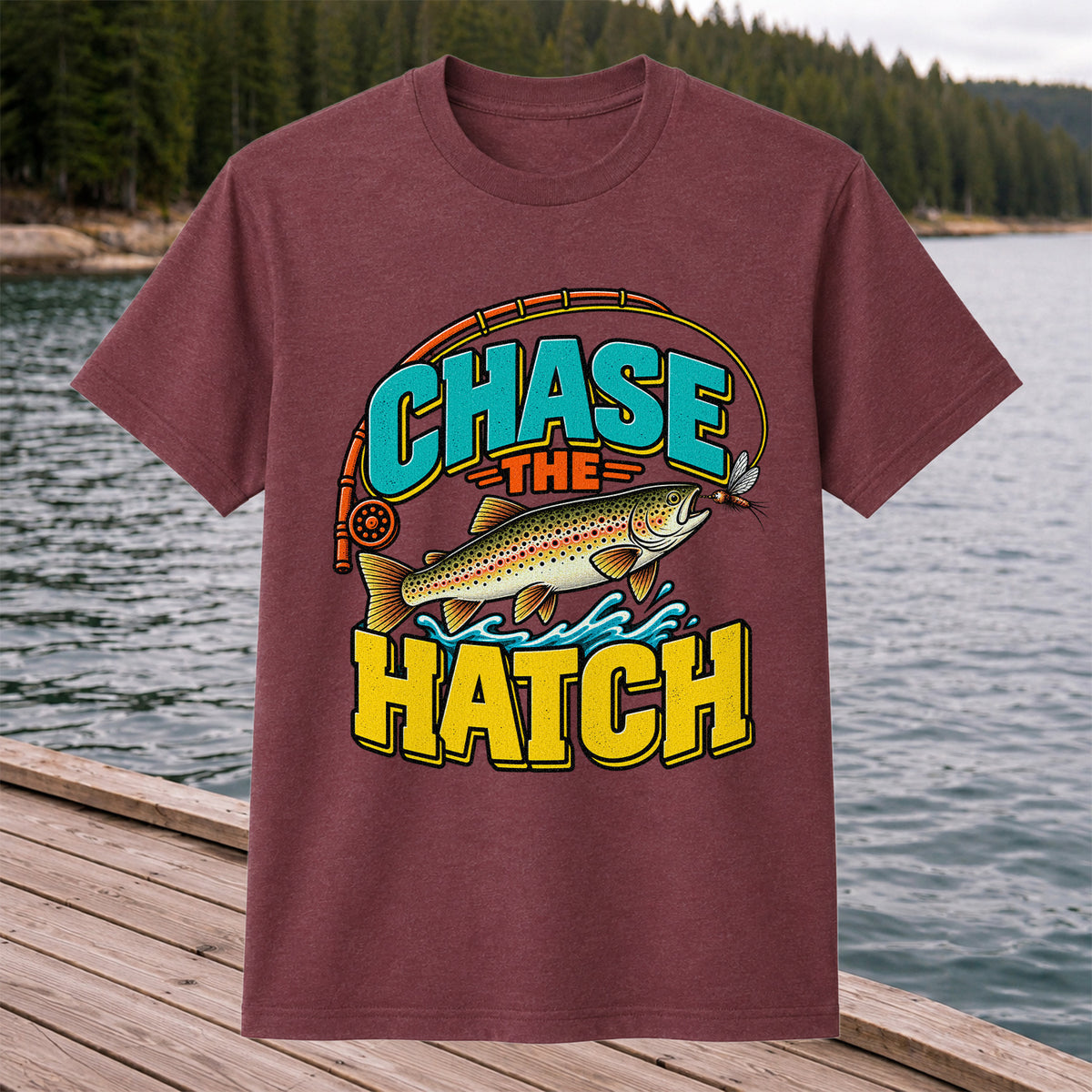 Chase the Hatch Brown Trout Fly Fishing T-Shirt
