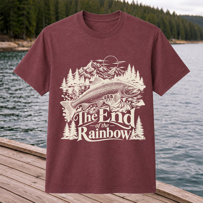 The End of the Rainbow Trout and Mountain Fishing Graphic T-Shirt