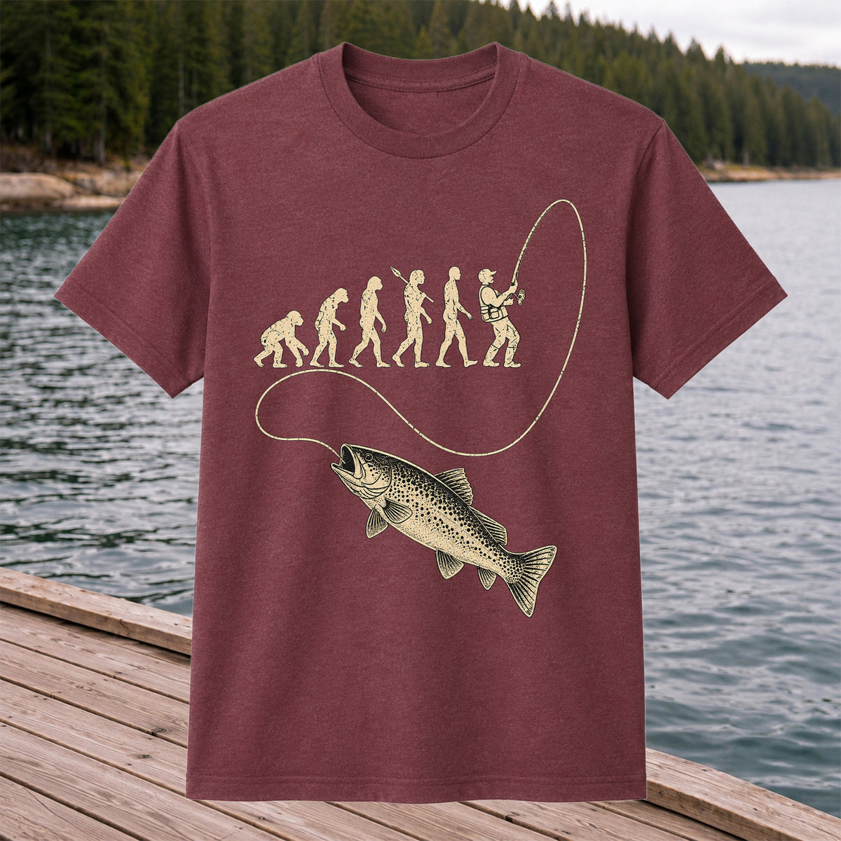 Angler Evolution Bass Fishing Graphic T-Shirt