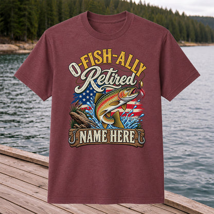 Retired Rainbow Trout American Flag Fishing T-Shirt