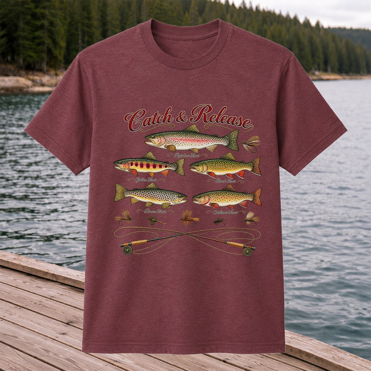 Catch & Release Trout Species Fly Fishing Graphic T-Shirt