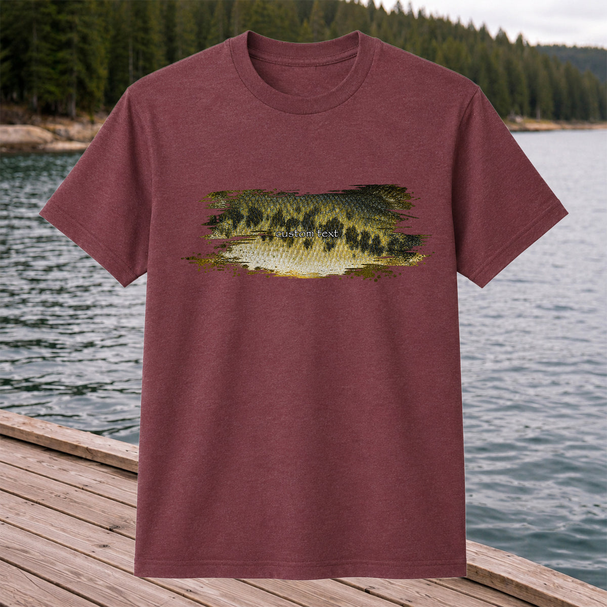 Custom Text Bass Fishing Graphic T-Shirt