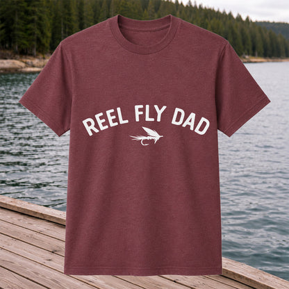 Reel Fly Dad Fly Fishing Lure Graphic T-Shirt