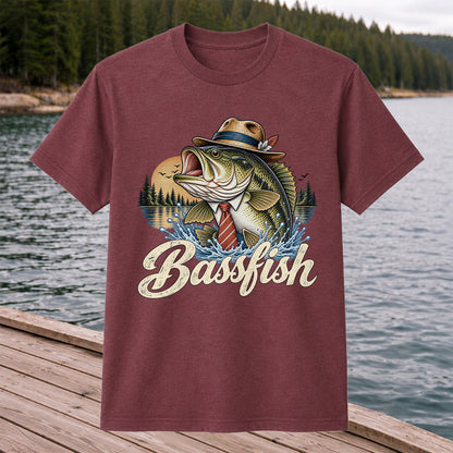Cowboy Hat Bass Fishing Graphic T-Shirt