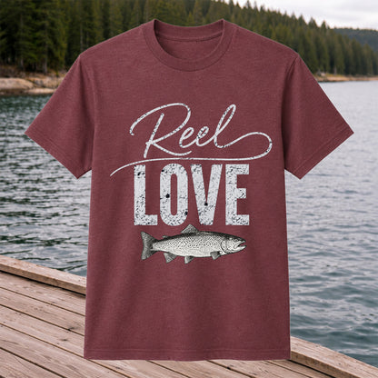 Reel Love Vintage Trout Fishing Graphic T-Shirt