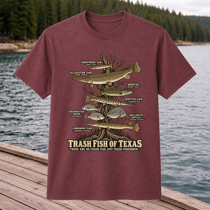 Trash Fish of Texas Gar and Freshwater Fish Graphic T-Shirt