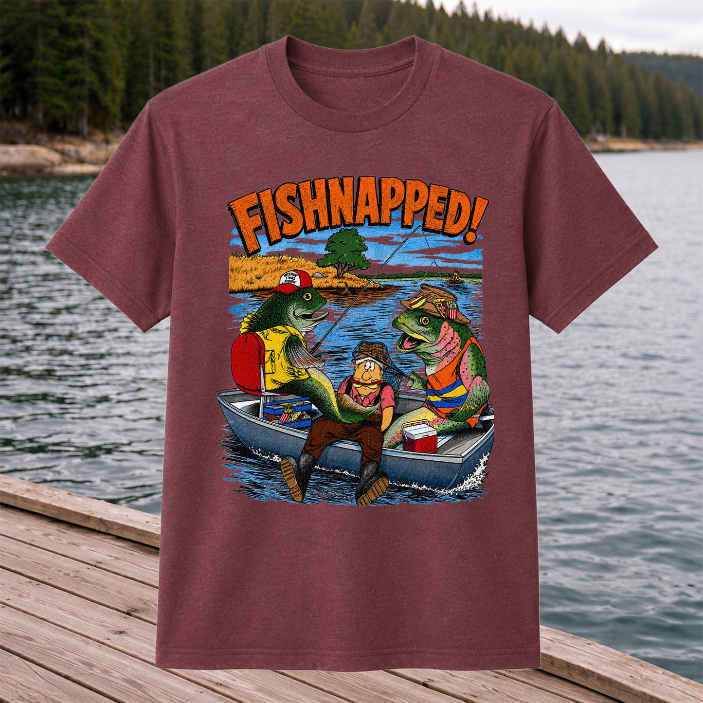 Fishnapped Funny Fish Kidnapping Angler Fishing T-Shirt
