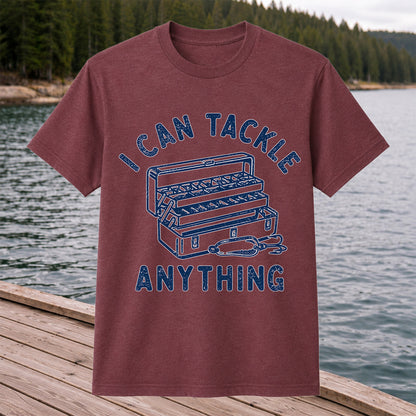 I Can Tackle Anything Tackle Box Funny Fishing T-Shirt