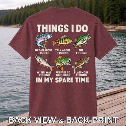 Colorful Fish Fishing Hobby Graphic T-Shirt | Back Print
