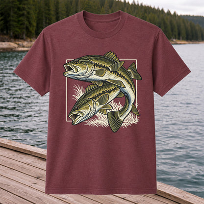 Vintage Bass Fishing Graphic T-Shirt