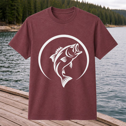Minimalist Jumping Bass Fishing Silhouette T-Shirt