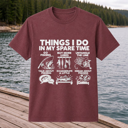 Things I Do in My Spare Time Funny Fishing Graphic T-Shirt
