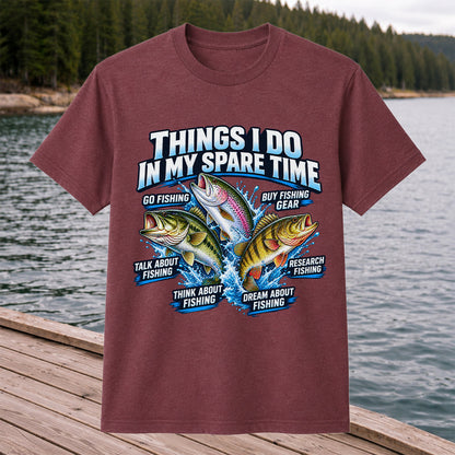 Things I Do in My Spare Time Bass Trout and Perch Fishing T-Shirt