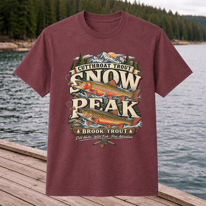 Cutthroat Trout Snow Peak Brook Trout Fishing Graphic T-Shirt
