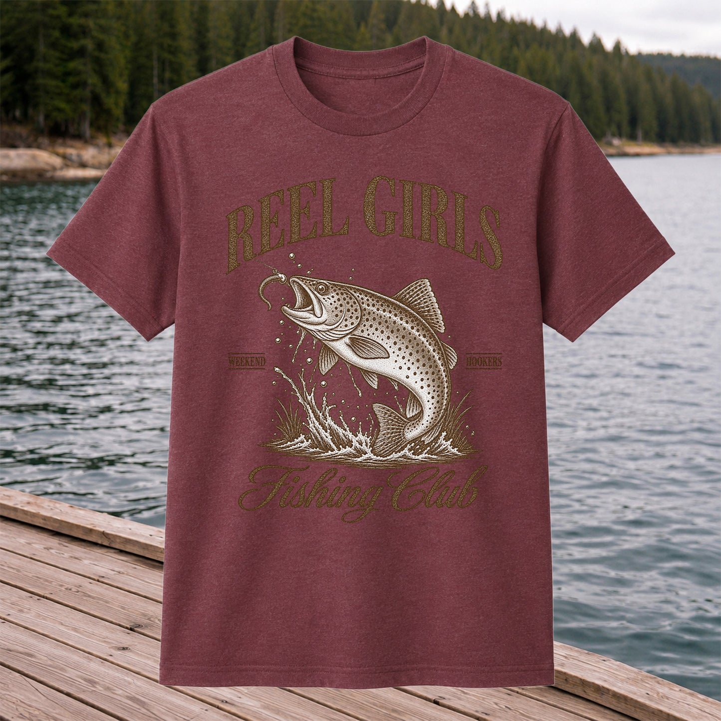 Reel Girls Weekend Hookers Fishing Club Trout T-Shirt
