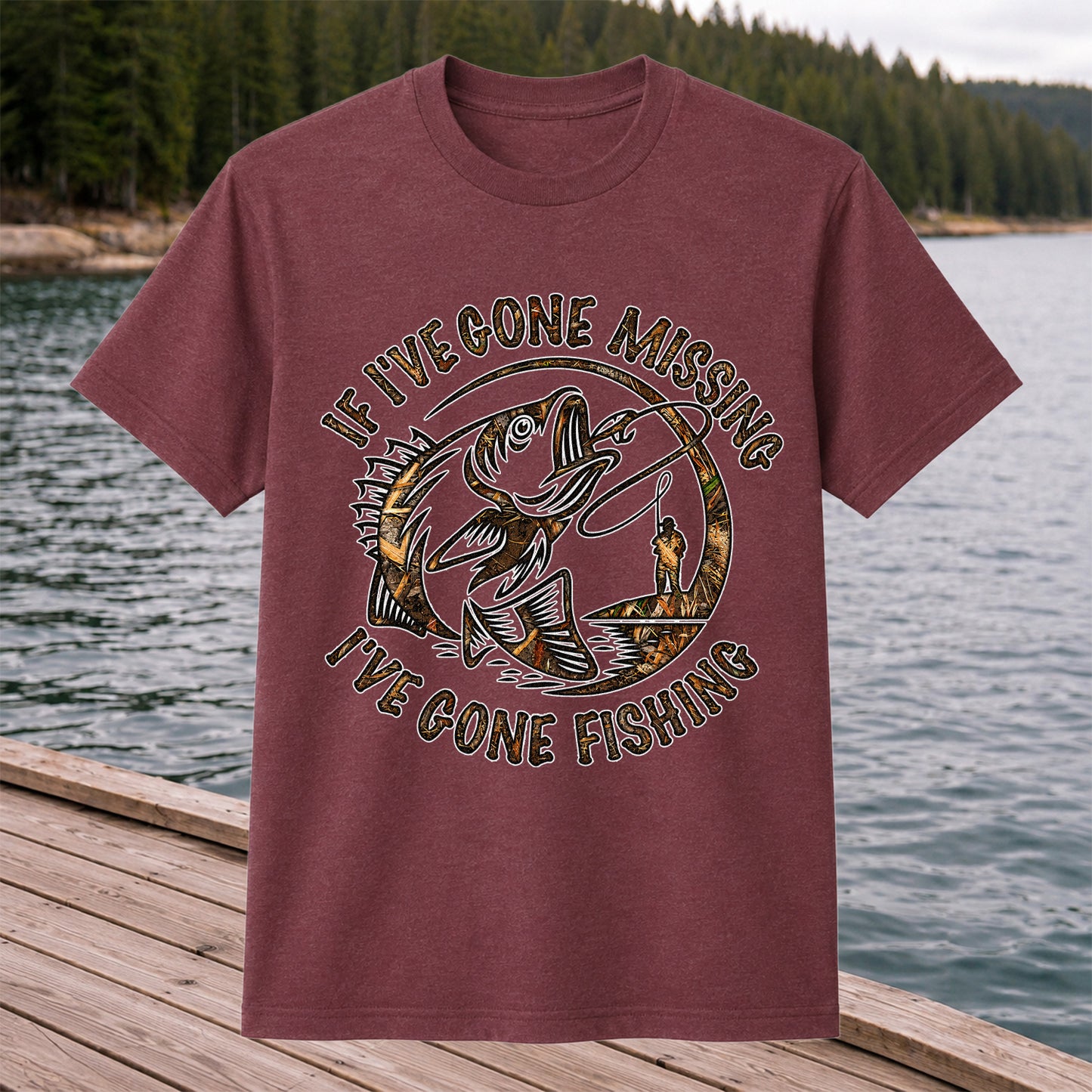 If I've Gone Missing I've Gone Fishing Bass Graphic T-Shirt