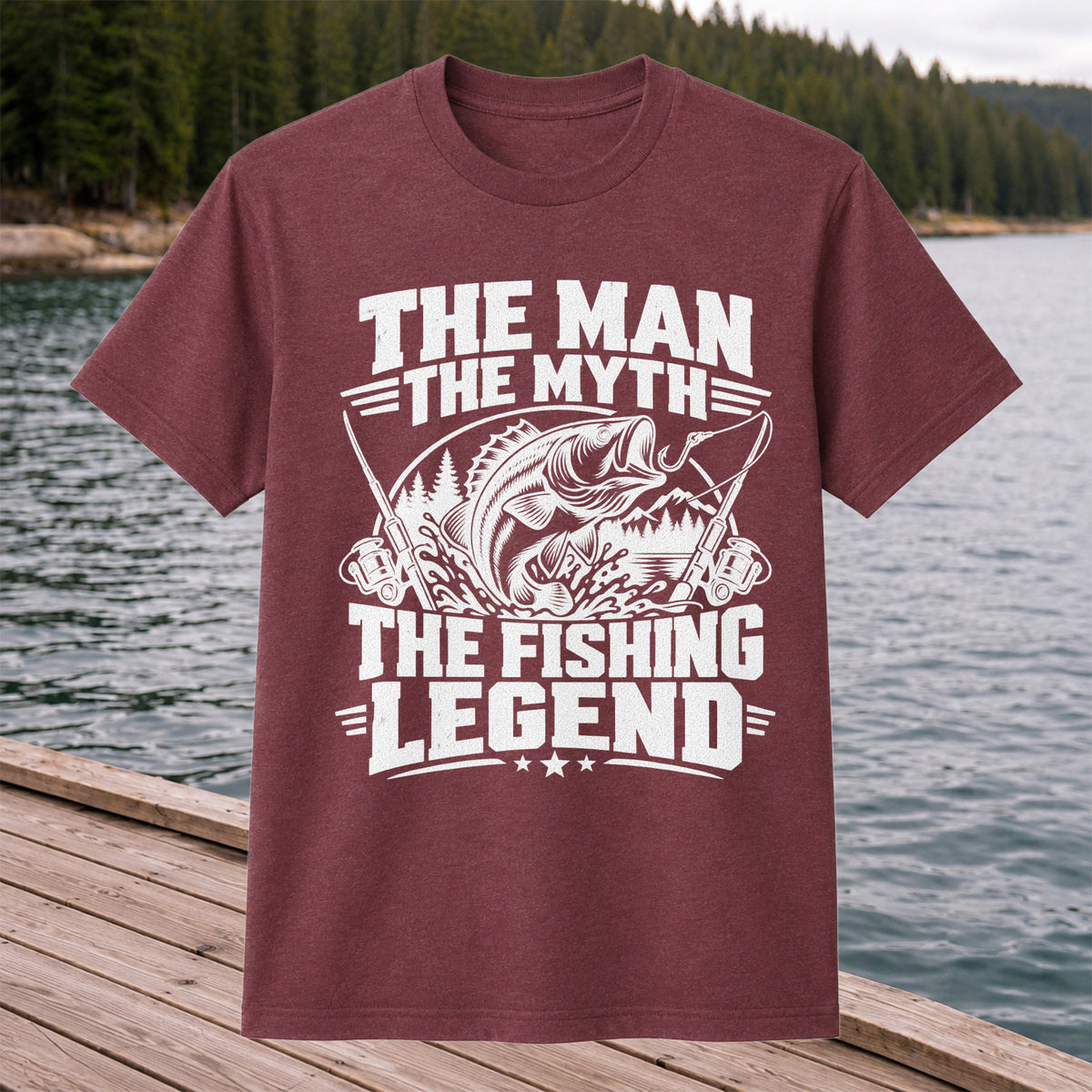 The Man The Myth The Fishing Legend Bass Graphic T-Shirt
