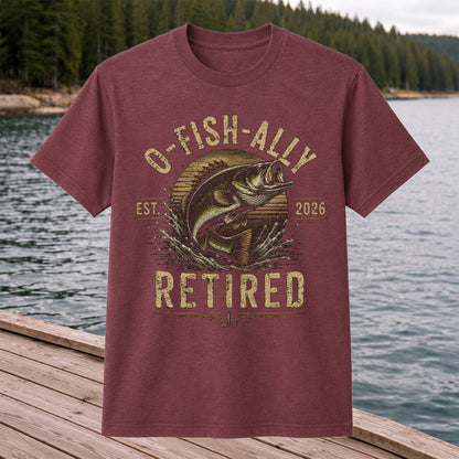 O-Fish-Ally Retired Bass Fishing T-Shirt