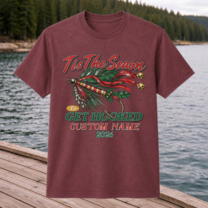 Personalized Christmas Fly Fishing Custom Name T-Shirt